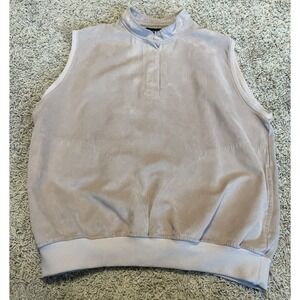 Zero Restriction Golf Outerwear  Microsuede Vest Mens Large Beige Pockets‎
